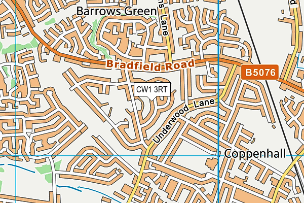 CW1 3RT map - OS VectorMap District (Ordnance Survey)