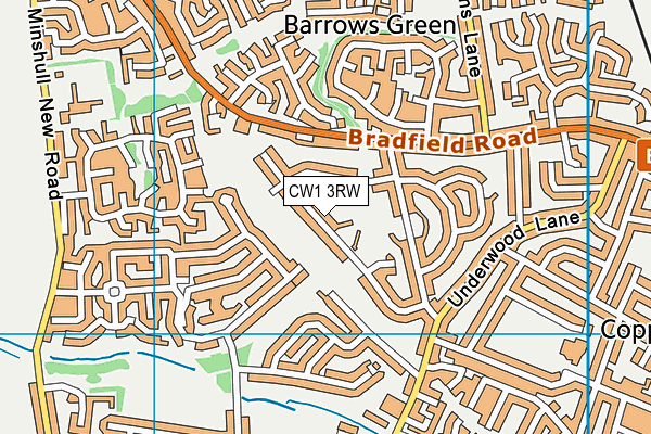 CW1 3RW map - OS VectorMap District (Ordnance Survey)