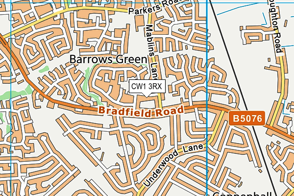 CW1 3RX map - OS VectorMap District (Ordnance Survey)