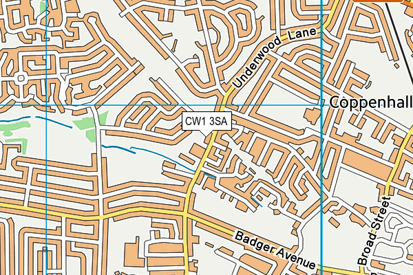 CW1 3SA map - OS VectorMap District (Ordnance Survey)