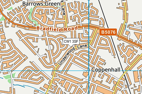 CW1 3SF map - OS VectorMap District (Ordnance Survey)