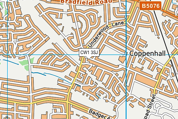 CW1 3SJ map - OS VectorMap District (Ordnance Survey)