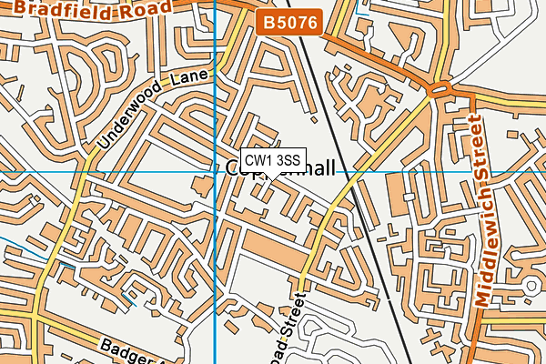 Mclaren Street Playing Fields (Closed) map (CW1 3SS) - OS VectorMap District (Ordnance Survey)