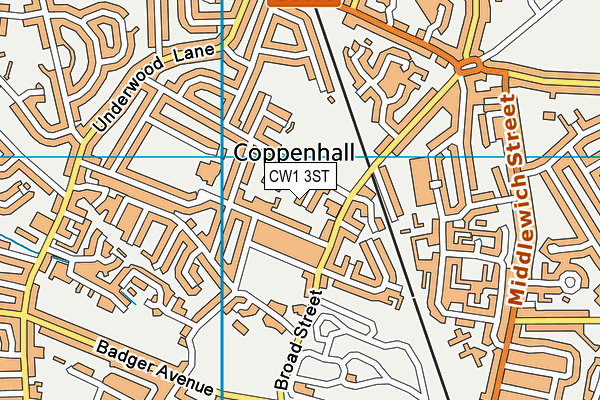 CW1 3ST map - OS VectorMap District (Ordnance Survey)