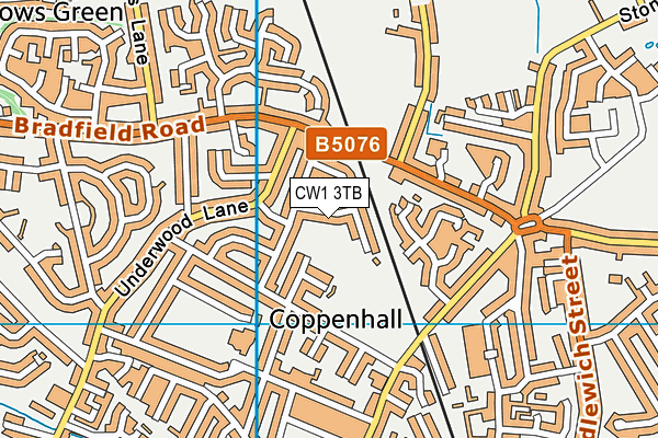 CW1 3TB map - OS VectorMap District (Ordnance Survey)