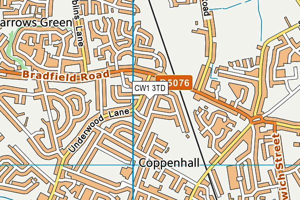 CW1 3TD map - OS VectorMap District (Ordnance Survey)