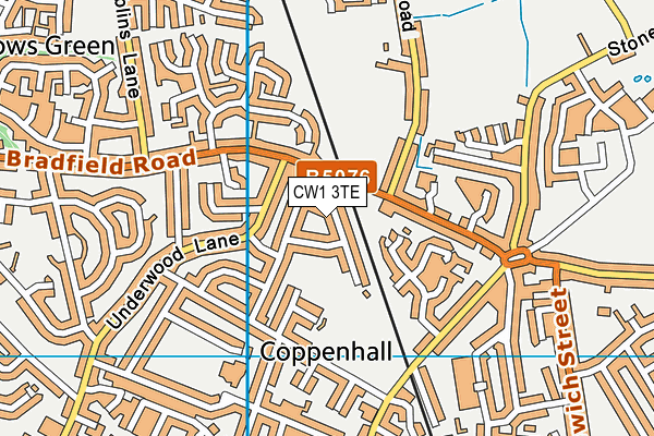 CW1 3TE map - OS VectorMap District (Ordnance Survey)