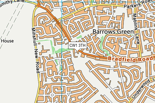 CW1 3TH map - OS VectorMap District (Ordnance Survey)