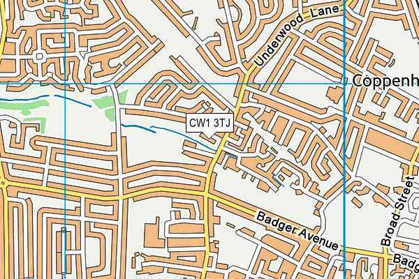 CW1 3TJ map - OS VectorMap District (Ordnance Survey)