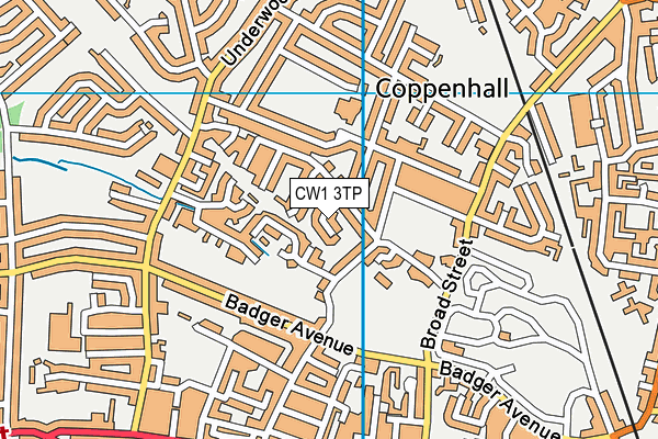 CW1 3TP map - OS VectorMap District (Ordnance Survey)