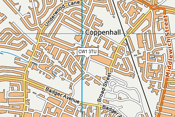 CW1 3TU map - OS VectorMap District (Ordnance Survey)