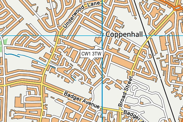 CW1 3TW map - OS VectorMap District (Ordnance Survey)
