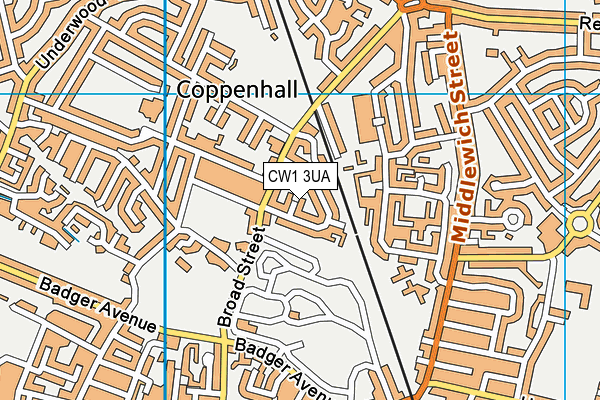 CW1 3UA map - OS VectorMap District (Ordnance Survey)