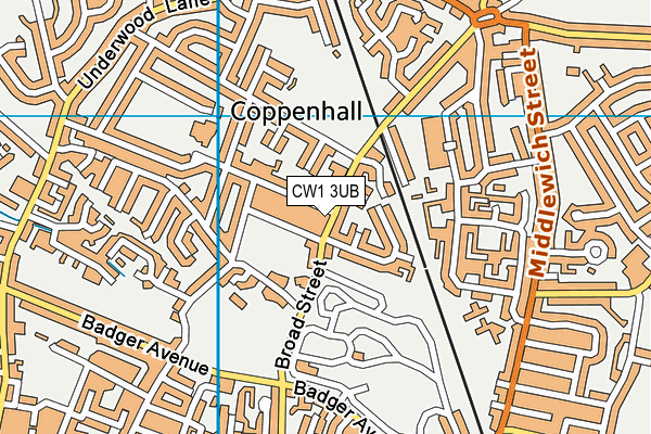 CW1 3UB map - OS VectorMap District (Ordnance Survey)
