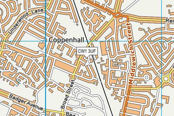 CW1 3UF map - OS VectorMap District (Ordnance Survey)