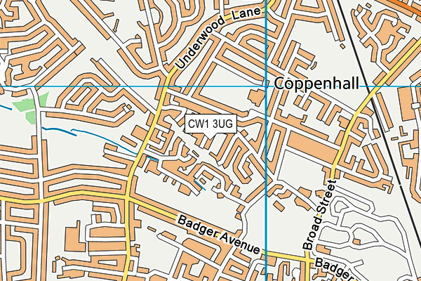 CW1 3UG map - OS VectorMap District (Ordnance Survey)