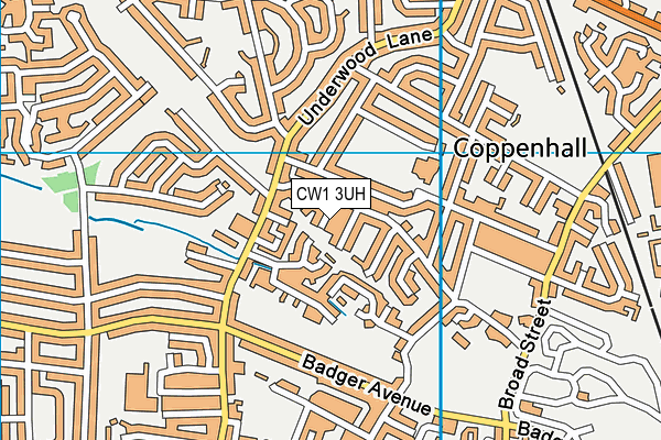 CW1 3UH map - OS VectorMap District (Ordnance Survey)