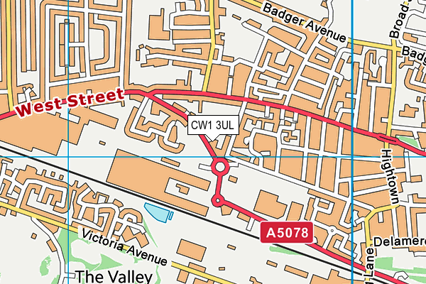 CW1 3UL map - OS VectorMap District (Ordnance Survey)