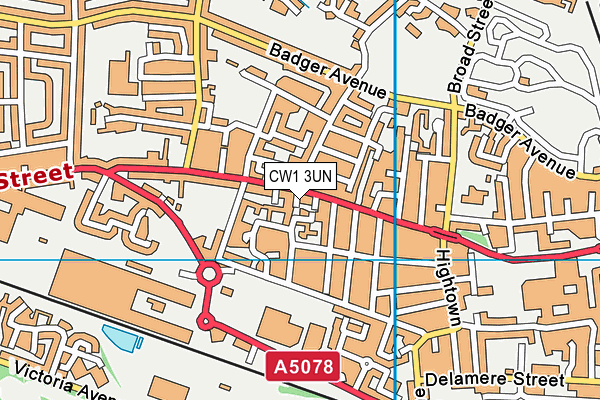 CW1 3UN map - OS VectorMap District (Ordnance Survey)