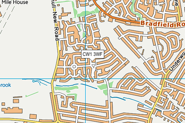CW1 3WF map - OS VectorMap District (Ordnance Survey)