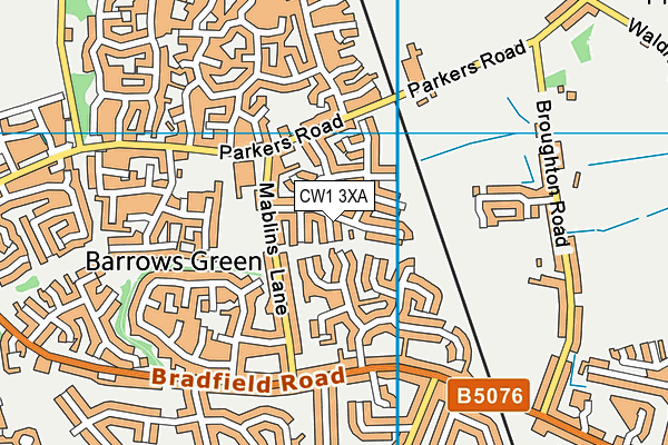 CW1 3XA map - OS VectorMap District (Ordnance Survey)