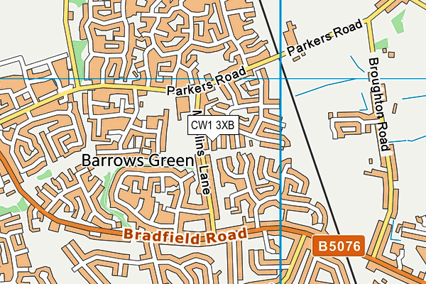 CW1 3XB map - OS VectorMap District (Ordnance Survey)