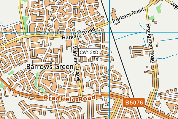 CW1 3XD map - OS VectorMap District (Ordnance Survey)