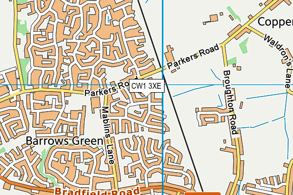 CW1 3XE map - OS VectorMap District (Ordnance Survey)