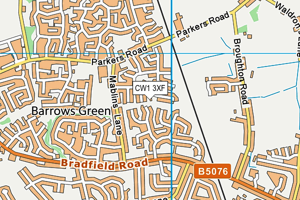 CW1 3XF map - OS VectorMap District (Ordnance Survey)