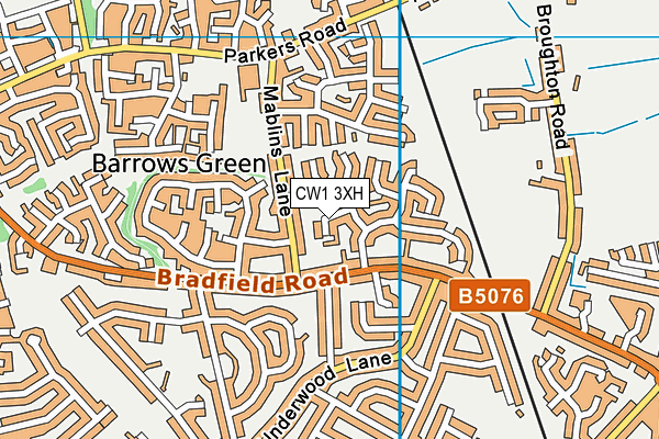 CW1 3XH map - OS VectorMap District (Ordnance Survey)