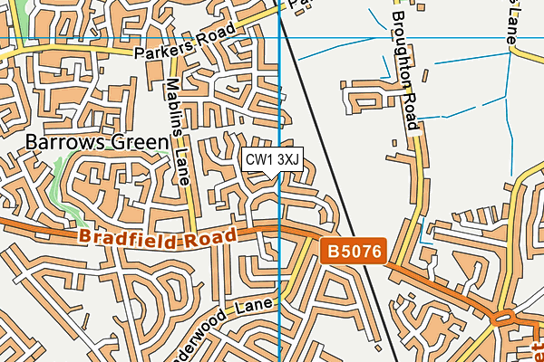 CW1 3XJ map - OS VectorMap District (Ordnance Survey)
