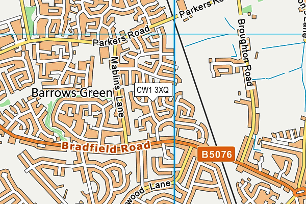 CW1 3XQ map - OS VectorMap District (Ordnance Survey)