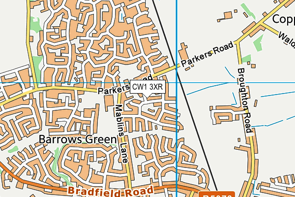 CW1 3XR map - OS VectorMap District (Ordnance Survey)