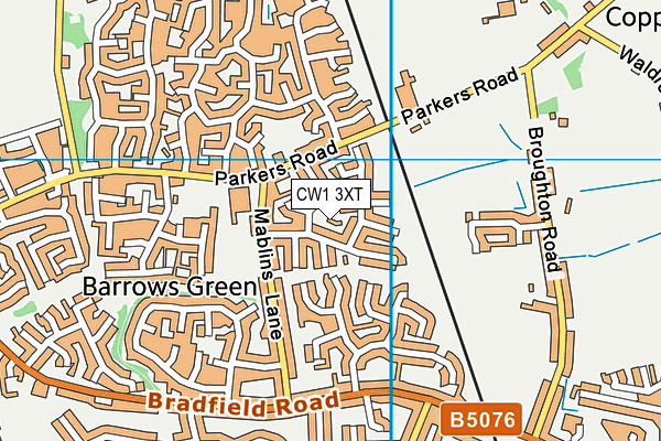 CW1 3XT map - OS VectorMap District (Ordnance Survey)