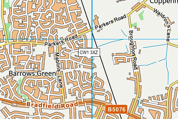 CW1 3XZ map - OS VectorMap District (Ordnance Survey)
