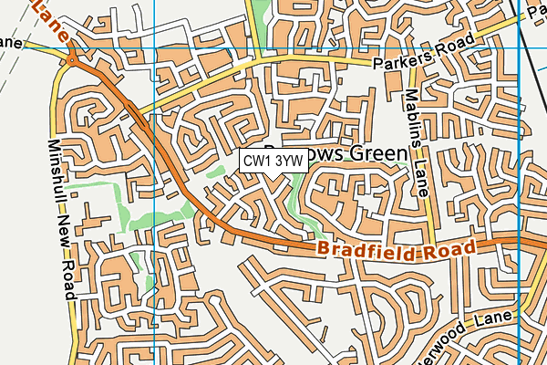 CW1 3YW map - OS VectorMap District (Ordnance Survey)