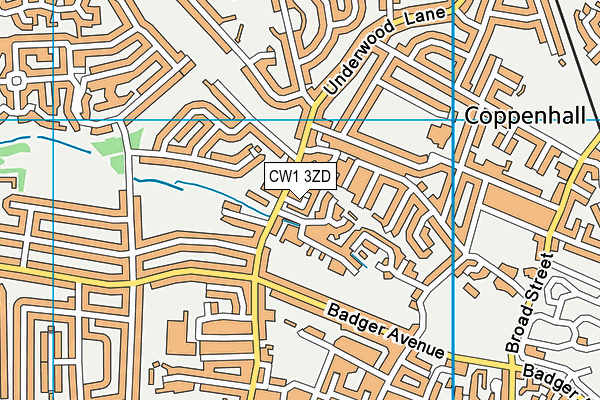 CW1 3ZD map - OS VectorMap District (Ordnance Survey)