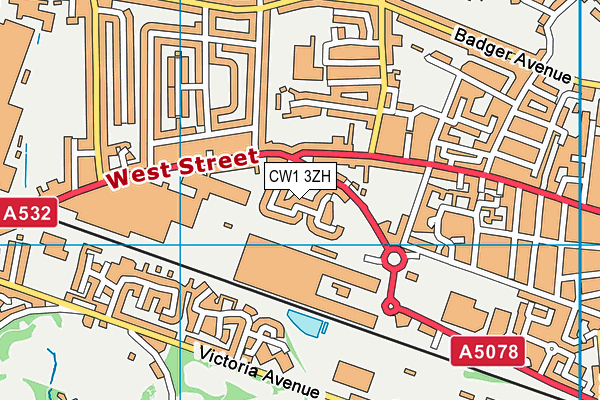 CW1 3ZH map - OS VectorMap District (Ordnance Survey)