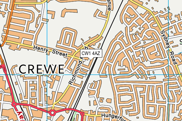 CW1 4AZ map - OS VectorMap District (Ordnance Survey)