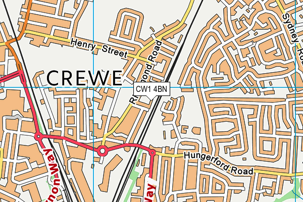 CW1 4BN map - OS VectorMap District (Ordnance Survey)