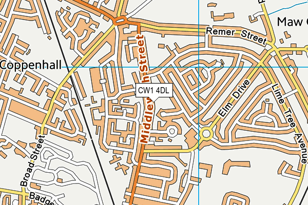 CW1 4DL map - OS VectorMap District (Ordnance Survey)