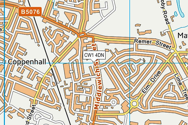 CW1 4DN map - OS VectorMap District (Ordnance Survey)