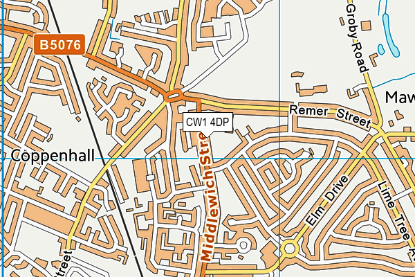 CW1 4DP map - OS VectorMap District (Ordnance Survey)