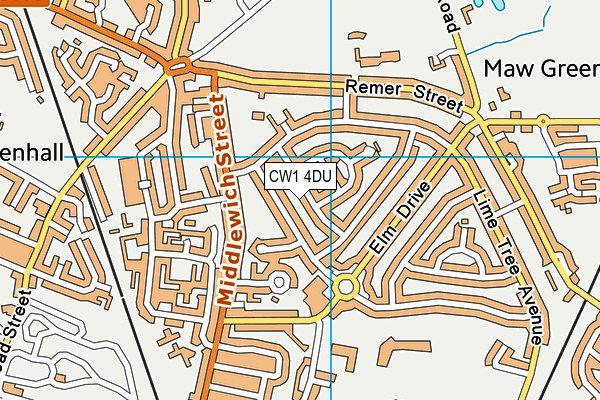 CW1 4DU map - OS VectorMap District (Ordnance Survey)