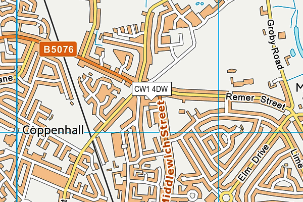 CW1 4DW map - OS VectorMap District (Ordnance Survey)