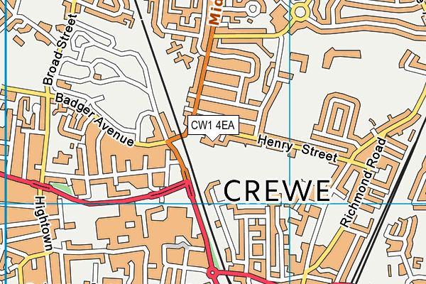 CW1 4EA map - OS VectorMap District (Ordnance Survey)