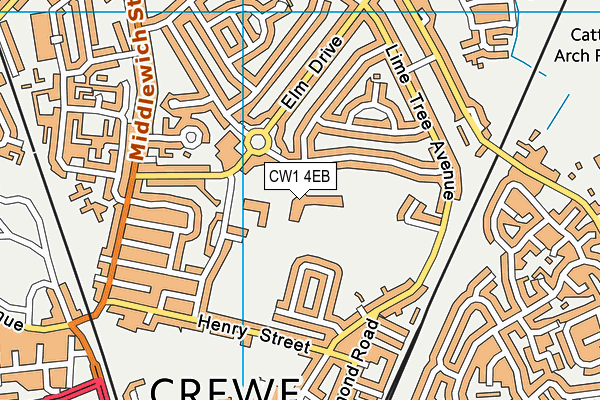 CW1 4EB map - OS VectorMap District (Ordnance Survey)