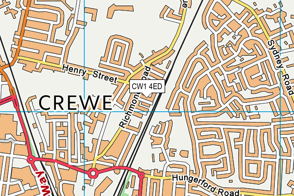 CW1 4ED map - OS VectorMap District (Ordnance Survey)