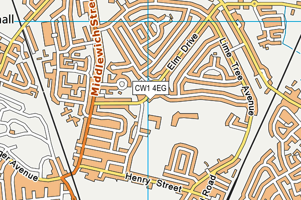 CW1 4EG map - OS VectorMap District (Ordnance Survey)