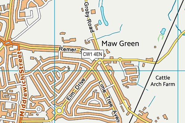 CW1 4EN map - OS VectorMap District (Ordnance Survey)